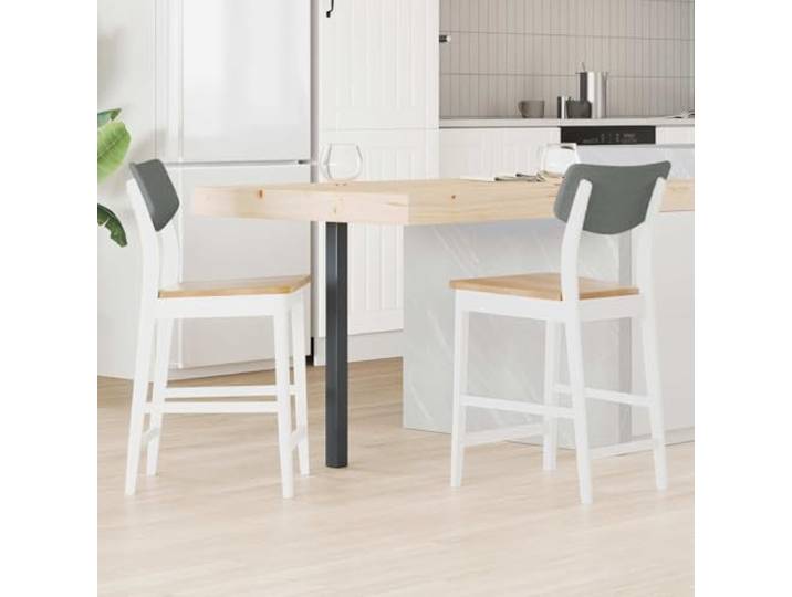 KGHFDVB Esszimmerstühle 2 STK. Massives Gummiholz Weiß 48 x 49 x 95 cm Modernes Design, stabile Konstruktion, pflegeleichte Oberfläche, vielseitig einsetzbar, komfortable Sitzposition