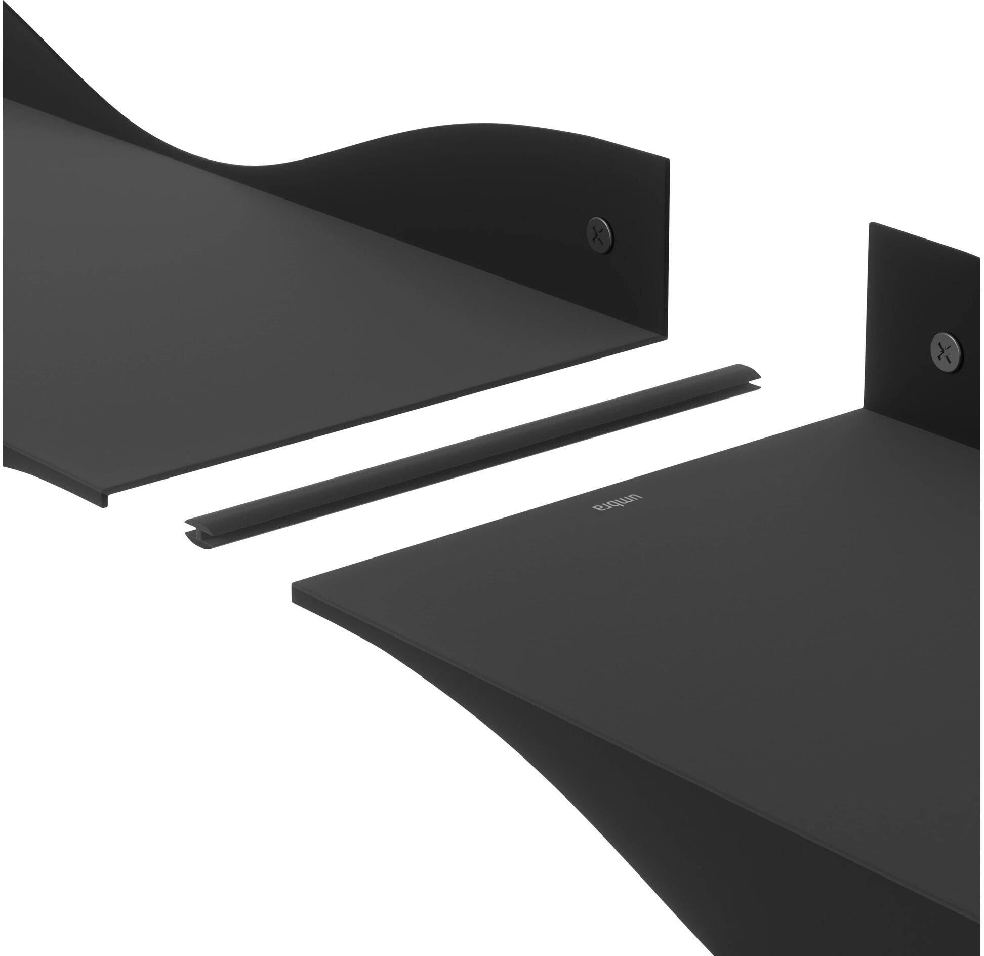 Wandregal UMBRA "Surf 2er Set, 43 x 18 x 10 cm", schwarz, B:43cm H:10cm T:18cm, Regale, Wandregal schwarz B/H/T: 43cm x 10cm x 18cm