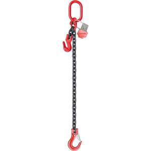 SEWOTA Kettengehänge Traglast 2 t, 1-Strang, 8 mm Kettenstärke, GK 8, Gabelkopf- & Verkürzungshaken, 2 m