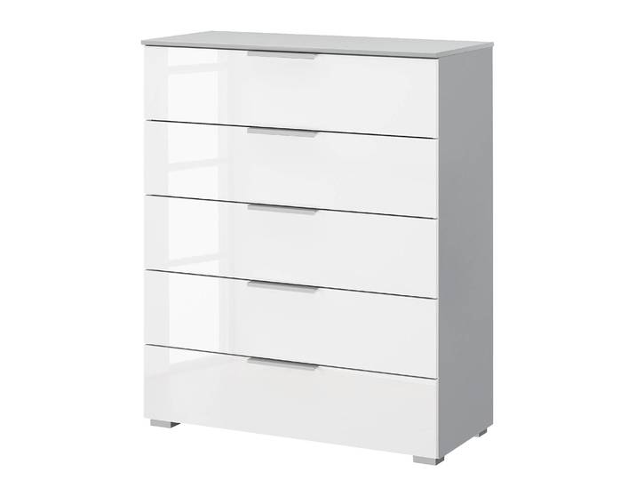 Buffet x5 80cm Blanc/Blanc brillant/Gris soie Aluminium