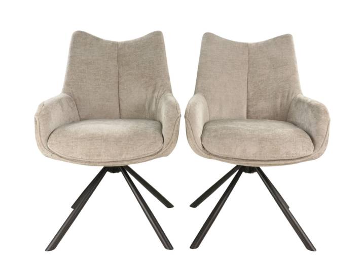 Paire de Fauteuil tournant KALI Cendre