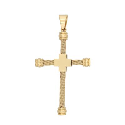 Kreuzanhänger AKZENT "Seraphel, hautverträglich", gold (goldfarbig), Schmuckanhänger, Damen, Edelstahl