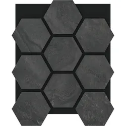 Loada Solar Akustikpaneel Sechseckig Matt-Anthrazit, 4 Stk à 674×551×15 mm/1,49m2 – Steinoptik