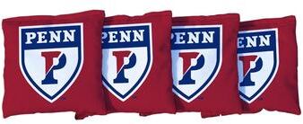Skip's Garage University of Pennsylvania Penn Quakers Red Cornhole Bags