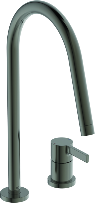 Ideal Standard Küchen-2-Loch-Armatur BD422A5 magnetic grey, mit hohem Rohrauslauf