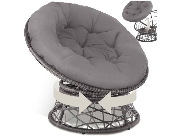 Rattansessel Gargano drehbar - grau
