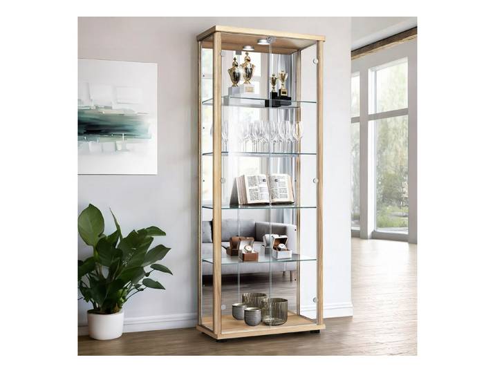 K-Möbel Glasvitrine C1084 (Glasvitrine (176x67x33 cm) mit 2 Glastüren) Glasvitrine stehend