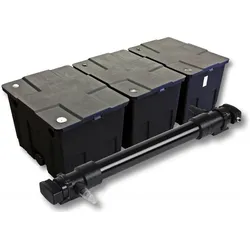 SunSun, Brunnen + Gartenteich, 3-Kammer Filter Set für 90000l Teich mit 72W UVC 6er Serie Teichklärer