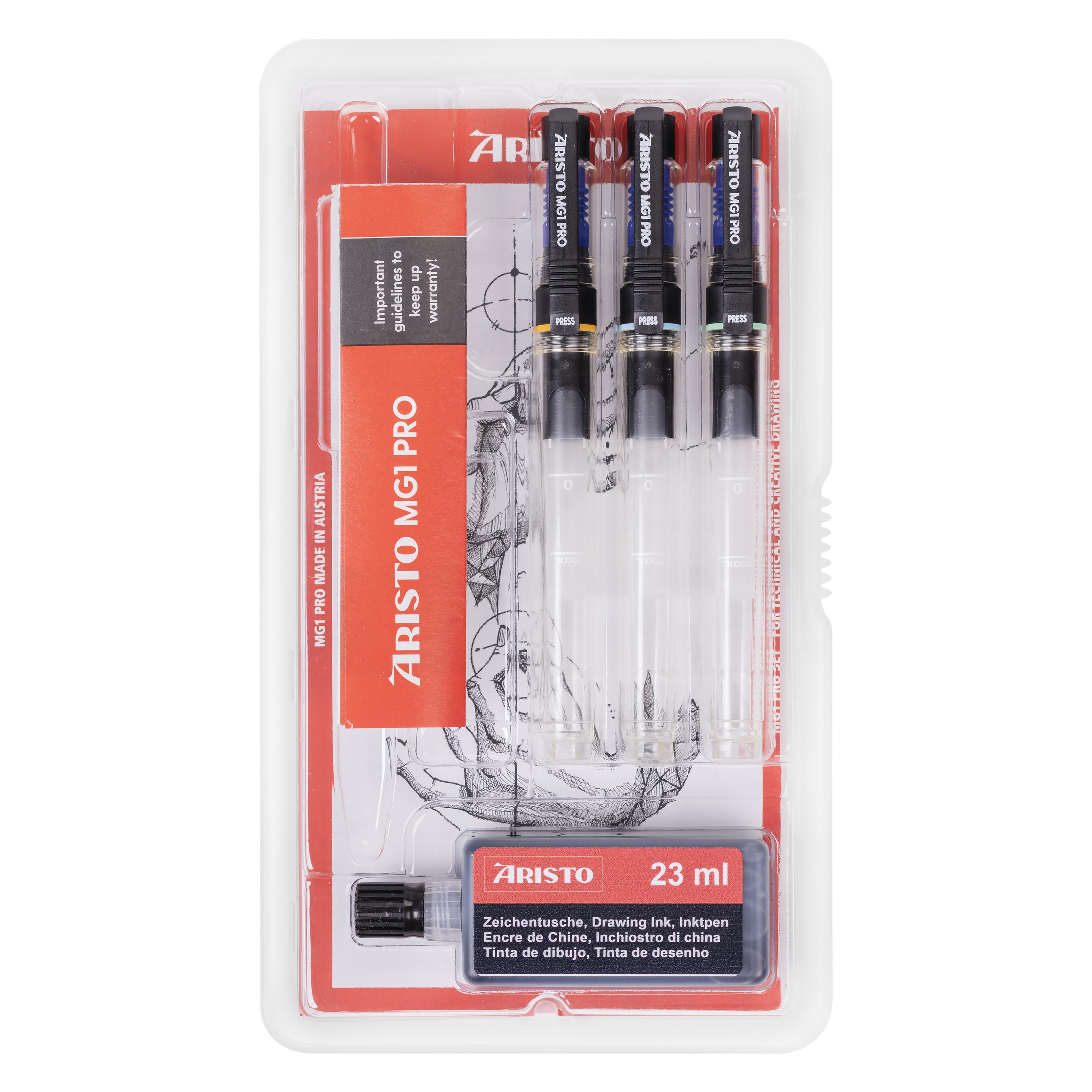 Aristo Tuschefüller mg1 pro Basic 3er-Set Stärken 0.25/ 0.35/ 0.50 mm (3x) (AR64303)
