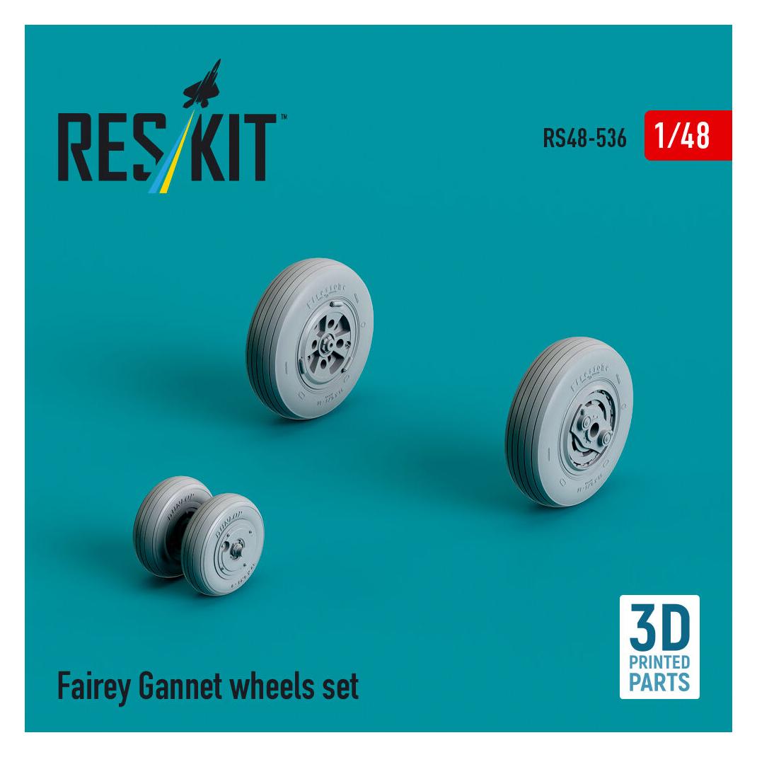 ResKit Fairey Gannet wheels set (3D Printed) (RS48-0536)