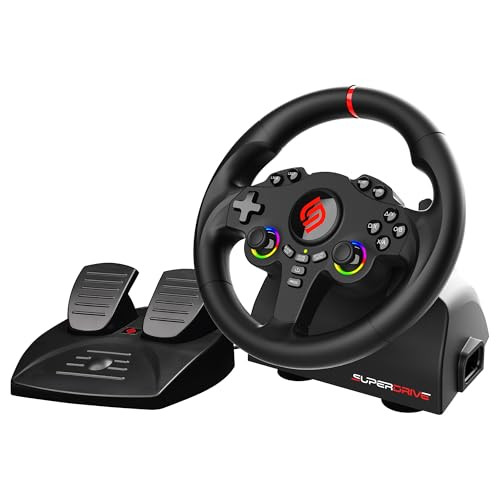 Subsonic Superdrive 220 RS Stuurwiel met Pedalen en Schakelpaddles - Zwart - Compatibel met Switch, PS4, PC en Xbox