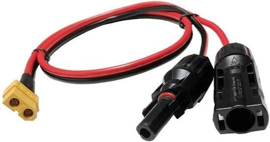 Zonne-energie kabel met 12 AWG pure koperen stroomconnector in zwart