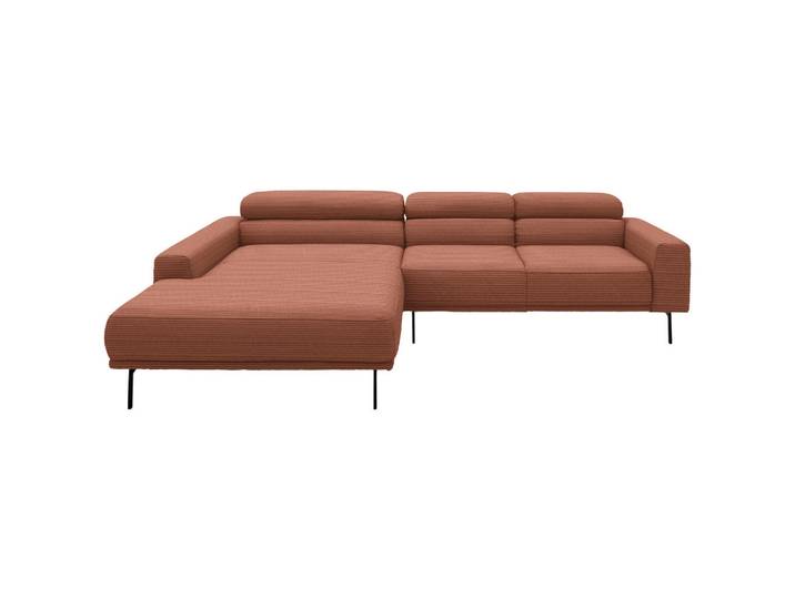 Schöner Wohnen Ecksofa, Rostfarben, Metall, Ottomane links, L-Form, 293x215-217 cm, erweiterbar, Typenauswahl, Fussart wählbar, Stoffauswahl, planbar, seitenverkehrt erhältlich, Hocker erhältlich, Rücken echt, individuell planbar, Wohnzimmer, Sofas & Couches, Wohnlandschaften, Ecksofas