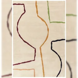 Designerteppich 100% Wolle Handarbeit | 200x290cm, 2200g/qm Flordichte | Beige Mix | Langlebig | Großer Wohnraum | ELAN-Omont Kollektion Kadima Design