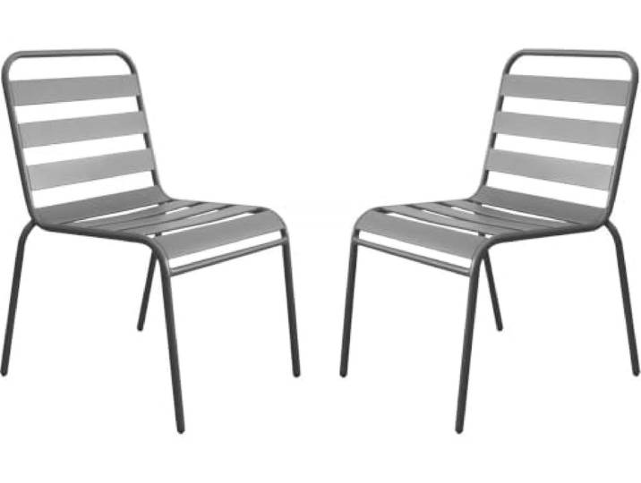 habitat et jardin 2er-Set stapelbare Gartenstühle aus Metall Bilbao - Taupe