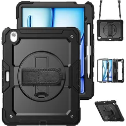 Cazy Stossfest Hülle Schutz Fallfest Hülle (Apple iPad Air 13 2024, Apple iPad Air 13 2025), Tablet Hülle, Schwarz
