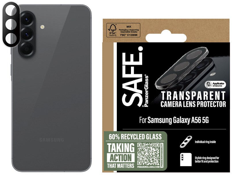 Samsung Galaxy A56 (5G) Safe By PanzerGlass Genanvendt Kameralinsebeskyttelsesglas - Gennemsigtig