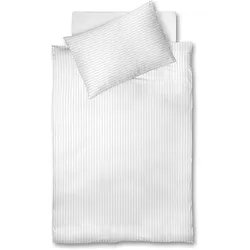Fleuresse, Bettwäsche, Damast Bettwäsche Melk 2x 70x90cm / 200x200cm Weiss (Bettwäsche Set, 200 x 200 cm)
