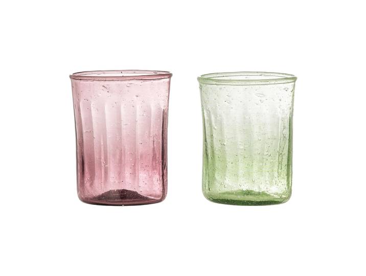 Bloomingville Verre Sunil, lot de 2 Vert