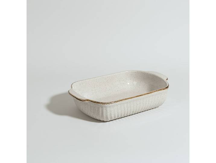 Beige Steingut-Auflaufform