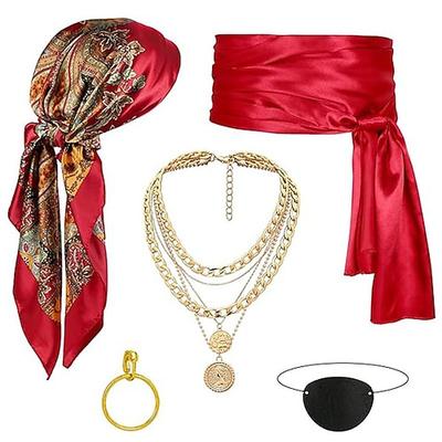 Film / Fernsehen Thema Kostüme Retro Vintage Mittelalterlich Kopfschmuck Taillengürtel Kopfbedeckung Pirat Wikinger Kostüm Herren Damen Seeräuber Maskerade Leistung Veranstaltung / Fest Bühne