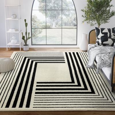 Abani Rugs Deco DEC510A Modern Linear Area Rug