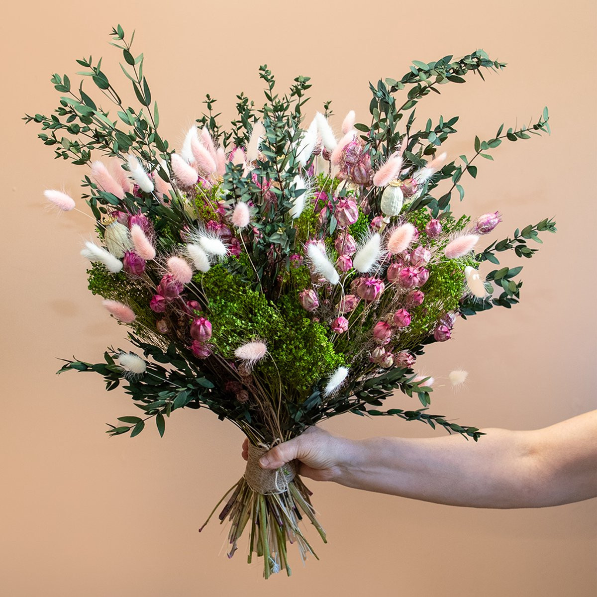 Roselin Deco Droogbloemen Boeket - Roze
