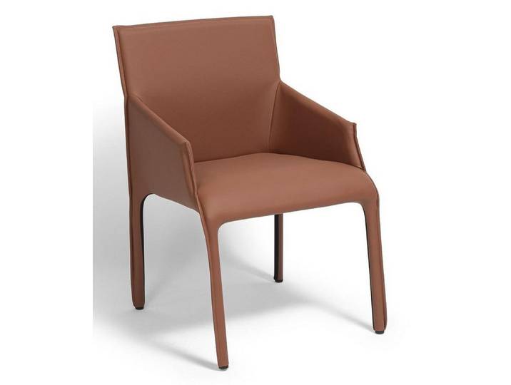JVmoebel Esszimmerstuhl Stuhl Elegantes Design Braun Kunstleder Monolithisch Komfort Stil, Made in Europa