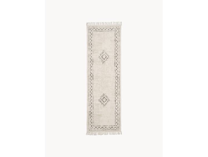 Tapis tissé main en coton à franges Fionn