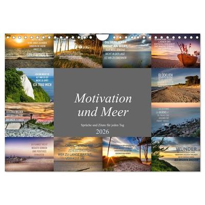 Motivation und Meer (Wandkalender 2026 DIN A4 quer), CALVENDO Monatskalender