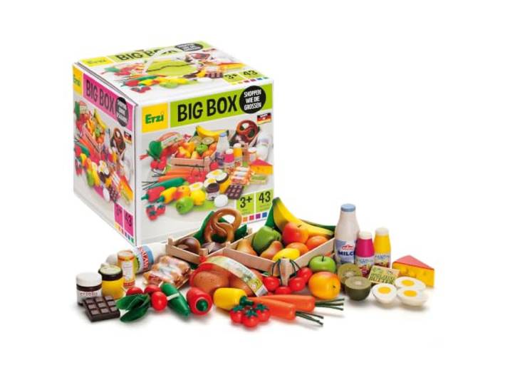Erzi 28025 Sortierung Big Box aus Holz, Kaufladenspielzeug für Kinder
