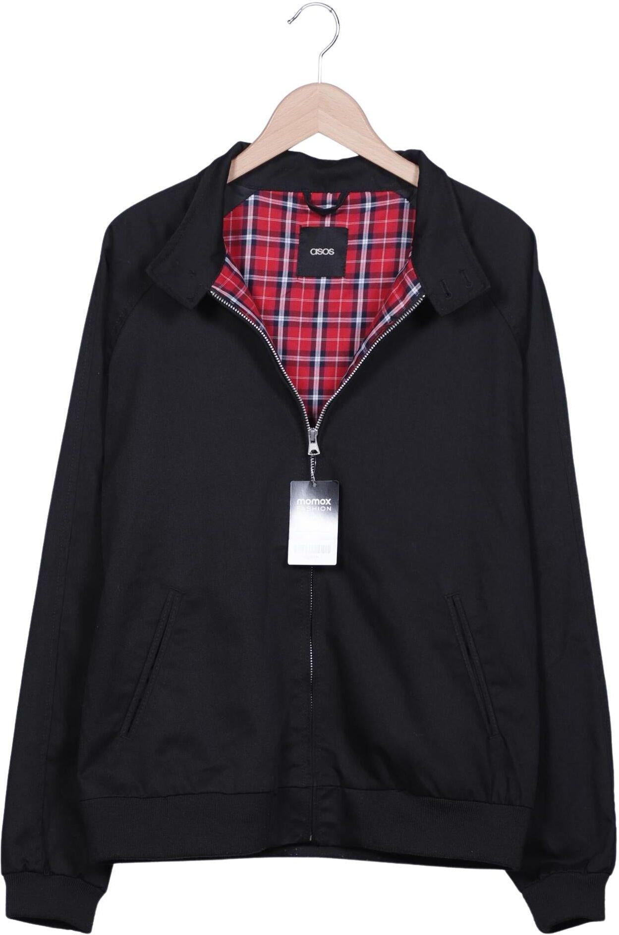 asos Herren Jacke, Schwarz, Gr. L, Synthetik / Baumwolle - Second Hand