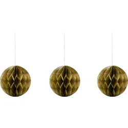 HDOrb Weihnachtsbaumschmuck, klein, gold, 3 St.