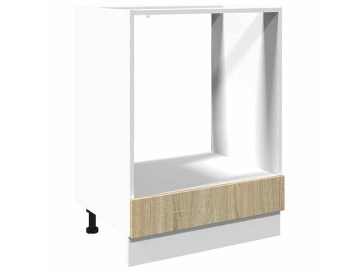 fsahslih Herdumbauschrank Sonoma-Eiche 60x46x81,5 cm Holzwerkstoff Höhenverstellbare Füße und pflegeleichte Oberfläche für die modulare Küche. Passend für Standard-Einbaubacköfen.