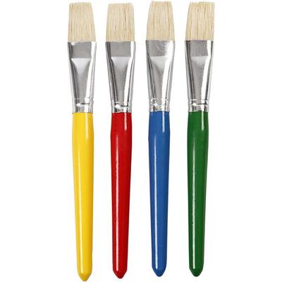 Creativ Company Kinderpinsel, L 19 cm, B 20 mm, Flach, 4 Stk