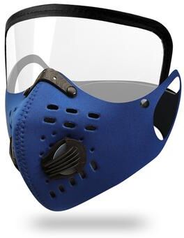 Perfect Picks Market ThermoShield Cycling Face Mask With Goggles For Windproof Dust Protection blue
