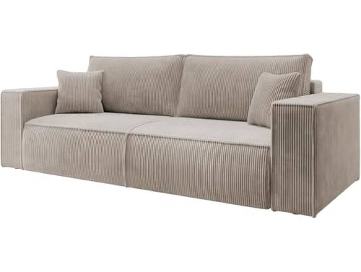 Selsey Sofa Schlafsofa Couch Mit Stauraum Schlaffunktion Pflegeleicht Polyurethanschaum Kordsamt Weich Beige Farese
