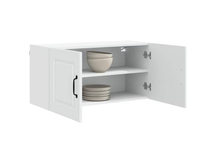 KTHLBRH Wandschrank Küche 80 x 31 x 40 cm weiß Mehrschichtholz, 2 Türen, 2 Einlegeböden, Wandmontage, leicht zu reinigen