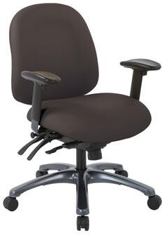 Office Star Products OSP Pro-Line II Multi-Function Mid Back Chair with Lumbar Support and Adjustable Arms
