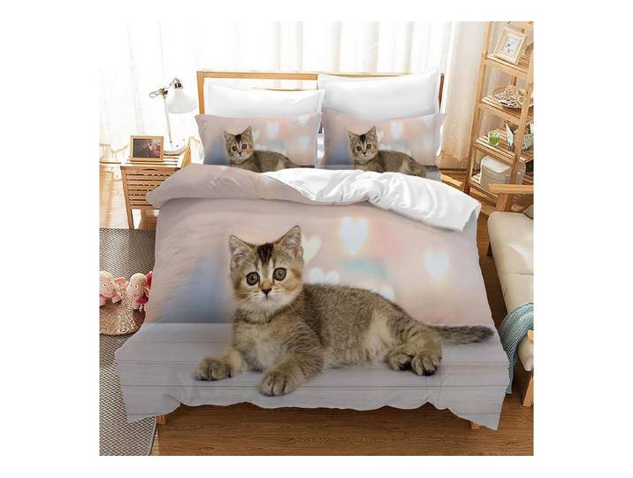 LuxusKollektion Jugendbettwäsche Bettwäsche Set Katze Mikrofaser 200x200cm