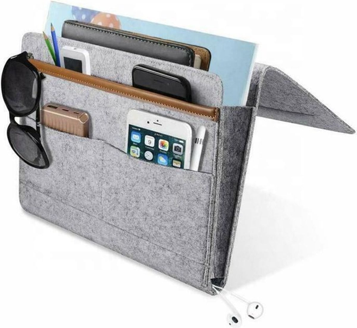 Bedside Pocket Opbergzak Bed en Bank Organizer – Grijs