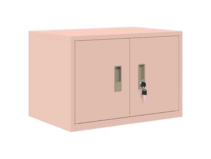 PTUGUOF Aufbewahrungsschrank Rosa 60 x 40 x 40 cm Stahl Abschließbare Türen, pulverbeschichteter Stahl, pflegeleicht, Industriedesign, Büroorganisation