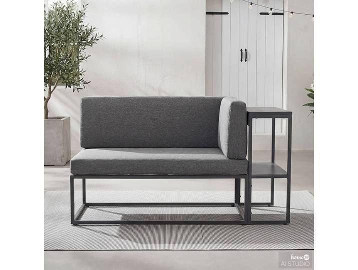 Balkonsofa Nobel 137 x 75 x 70cm Grau/Grau