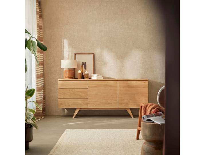 Sideboard aus massiver Eiche 180 cm Esmée - Natur - Oak