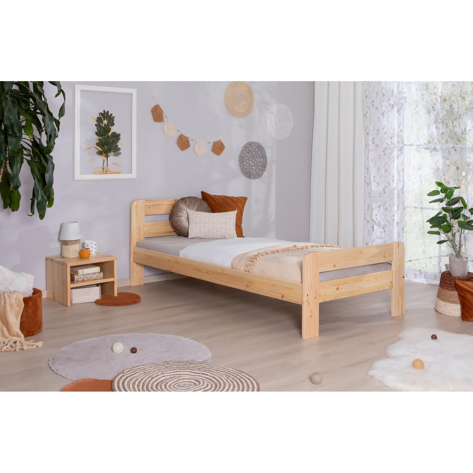 TiCAA Massivholz Einzelbett Bert Kiefer Natur