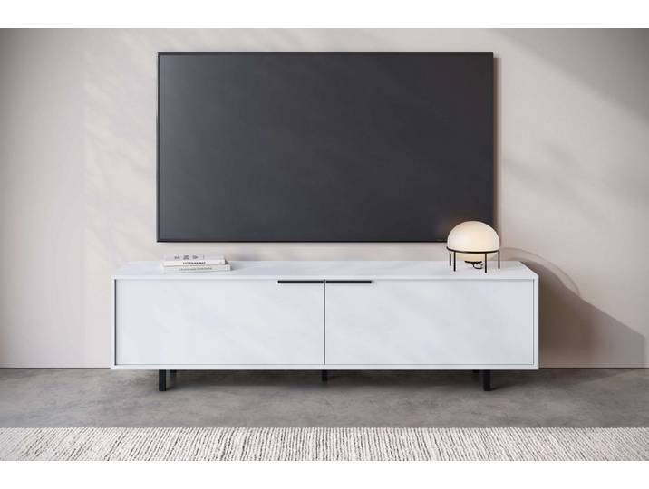 OTTO home Lowboard Dinant TV-Board mit 2 Klappen und Kabeldurchführung, Metallgriffe, TV-Kommode mit 2 Klappen, Kabeldurchführung, Metallgriffe -und Füße
