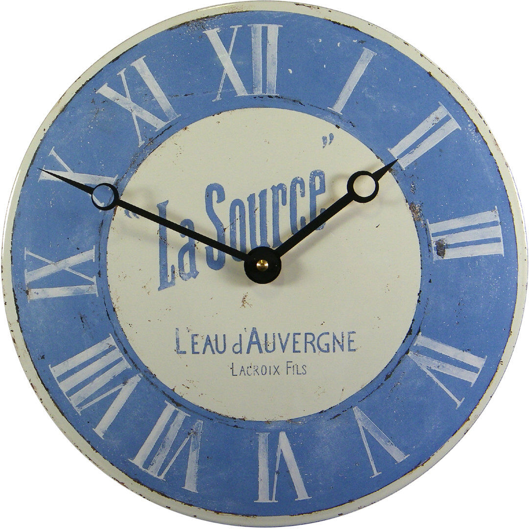 Roger Lascelles Clocks Blue and White La Source Wall Clock - 36cm Blue 36cm W X 36cm H