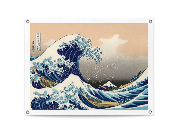 Poster REINDERS Die grosse Welle , blau (farbe bild(er): blau), B:80cm H:60cm T:0,1cm, Leinwand, Bilder, Poster, Outdoor für Garten oder Balkon
