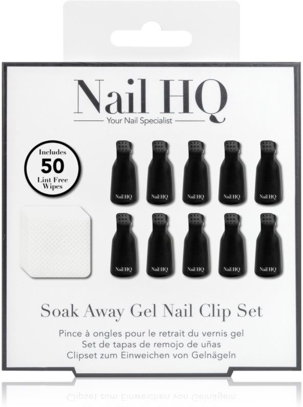 Nail HQ Soak Away Gel Nail Clip Set set to remove gel and acrylic nails