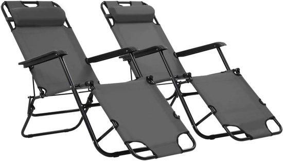 Faltbare Liegestühle mit Fußstütze - Set von 2